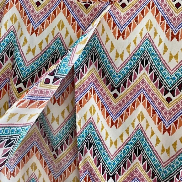 Bee Stitched Open-Back Tribal Print Top, Women’s Multicolor Blouse, Size Small - Picture 11 of 13